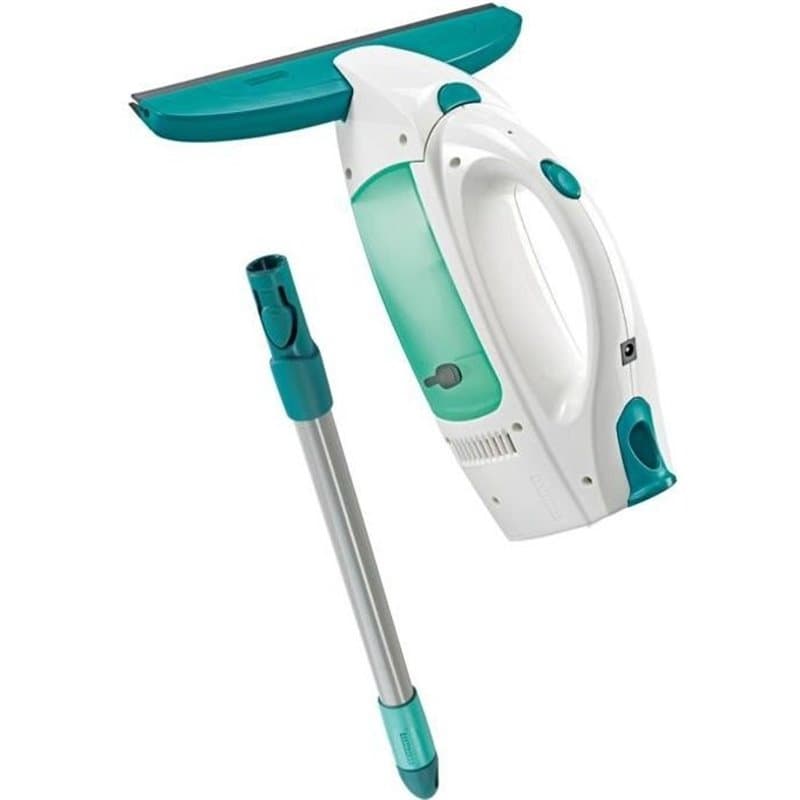Kit aspirateur a vitres Dry&Clean 51001 Leifheit - Lave vitre sans trace nettoyeur fenetres 360° multi usages avec manch