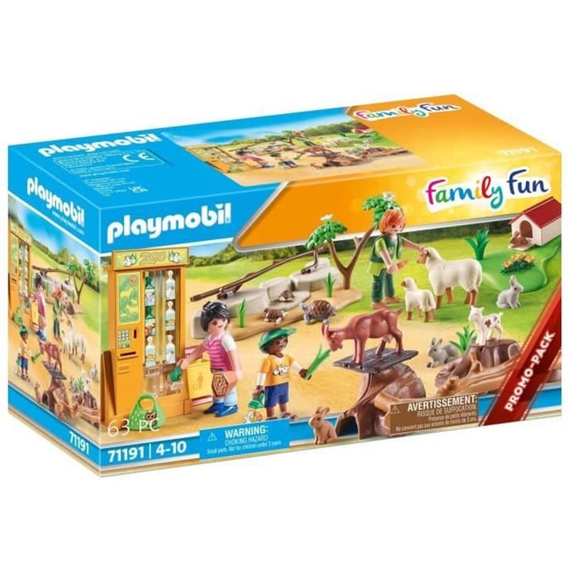 Playmobil - 71191 - Ferme pédagogique - Le parc animalier - Animaux domestiques - Family Fun - Country