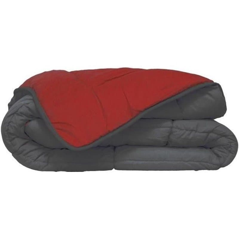 Hudson Couette légere Microfibre 200g/m² 140x200cm Gris & Rouge