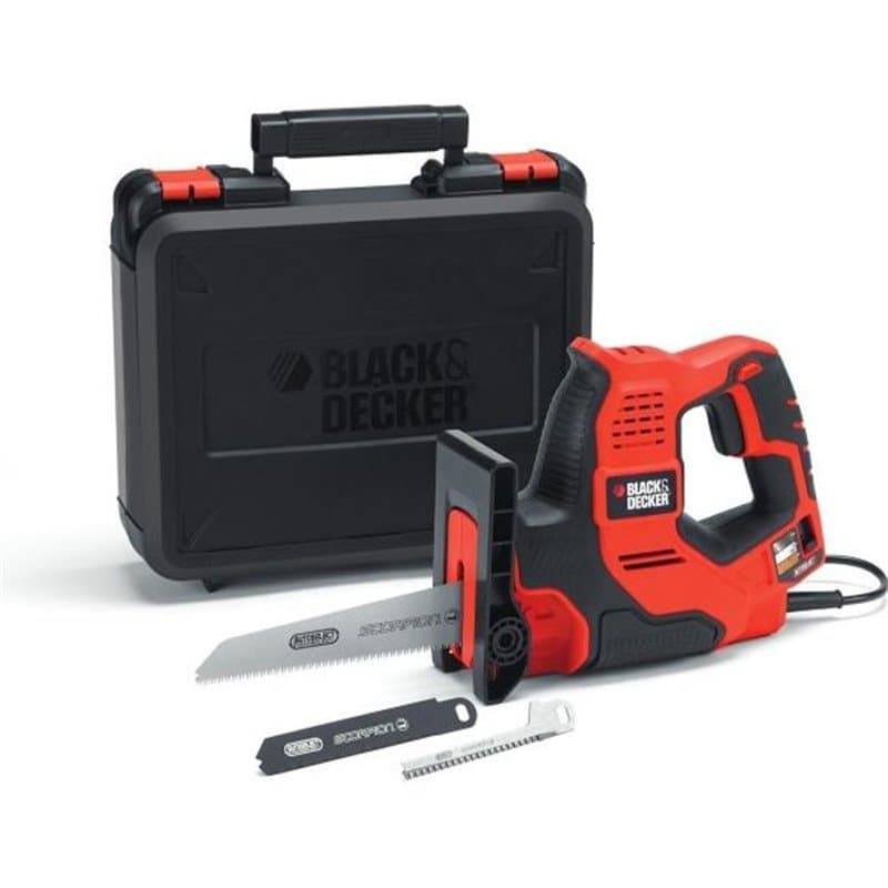 Black+Decker Scie a Main Filaire 500 W RS890K-QS Livrée en Coffret avec 3 Lames
