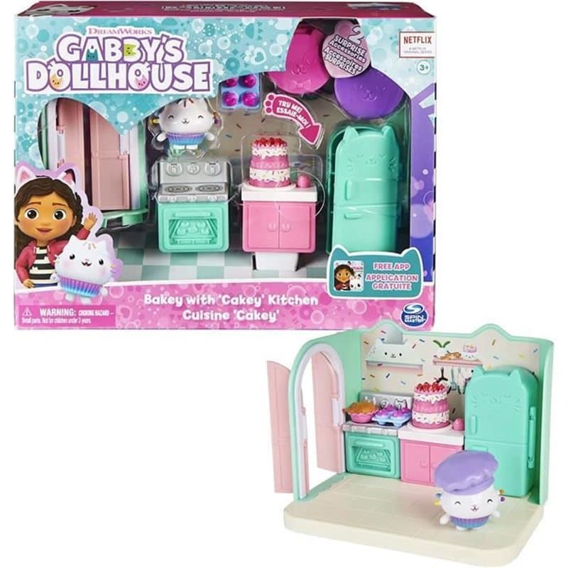 Gabby'S Dollhouse Gabby et la Maison Magique - - Playset De Luxe La Cuisine De Petit Chou - 1 Figurine + Accessoires - A