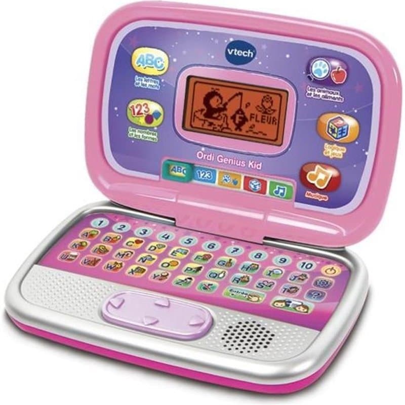 Ordinateur Interactif Enfant - Vtech - Ordi Genius Kid - Rose - 20 activités - Personnalisable