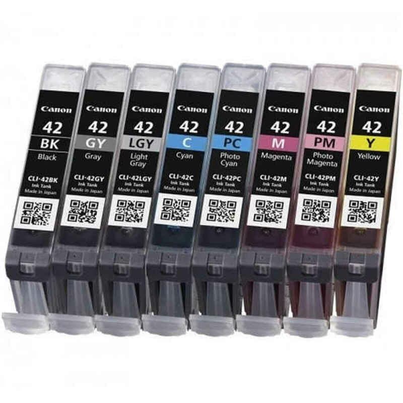 Canon Multipack de 8 cartouche d'encre CLI-42 BK/GY/LGY/C/M/Y/PC/PM