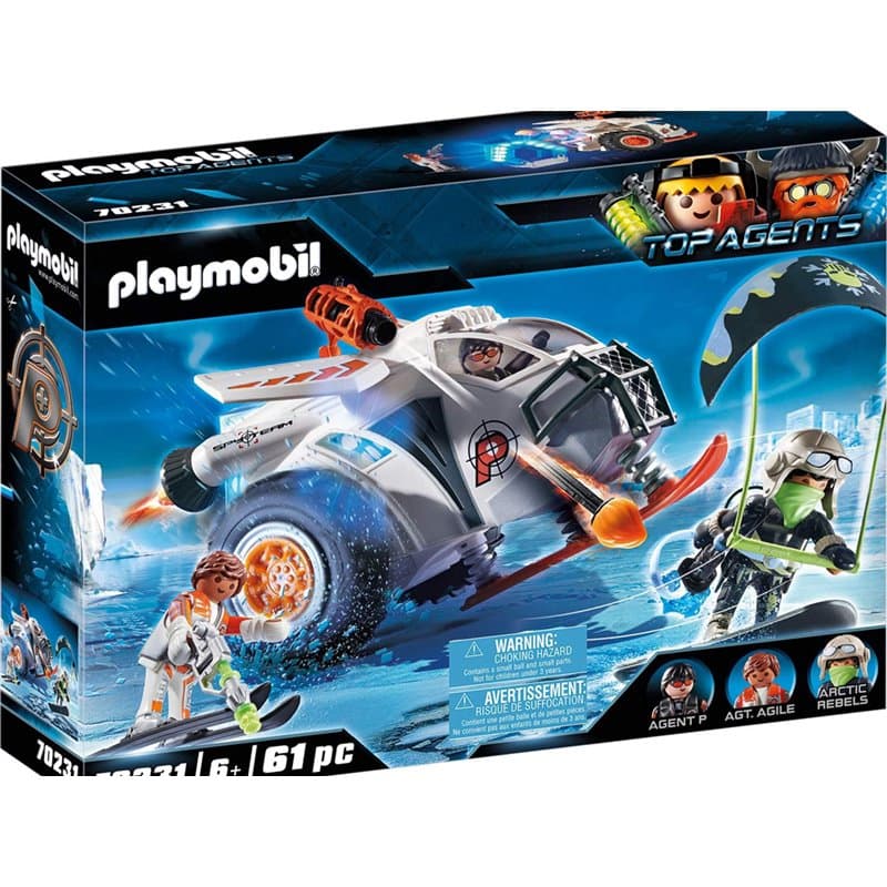Playmobil Top Agents - Véhicule des neiges de la Spy Team 61pcs