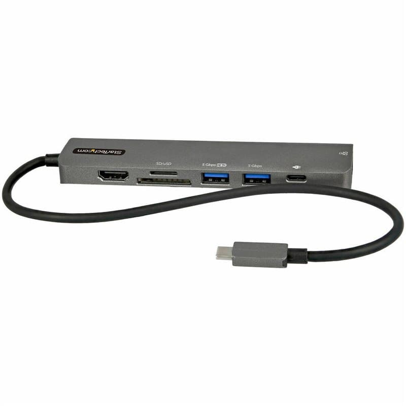 Startech.com Adaptateur Multiport USB-C - USB Type C vers HDMI 2.0 4K 60Hz, Alimentation 100W Passthrough, SD/MicroSD, H