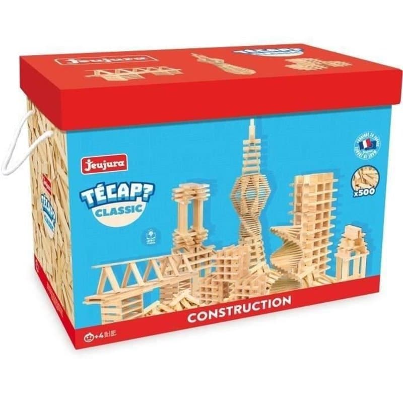 Jeujura Tecap Classic - 500 planchettes en bois - jeu de construction
