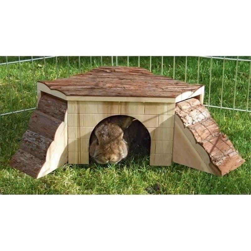 Kerbl Maison Nature avec rampe pour rongeurs - 37x37x16cm