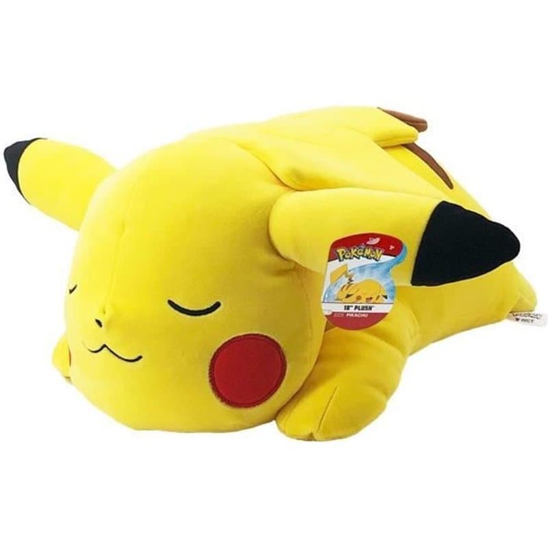 Peluche Pikachu Dort 40 cm - Pokémon - Bandai - Doudou ou Oreiller - Pour Enfant a partir de 2 ans