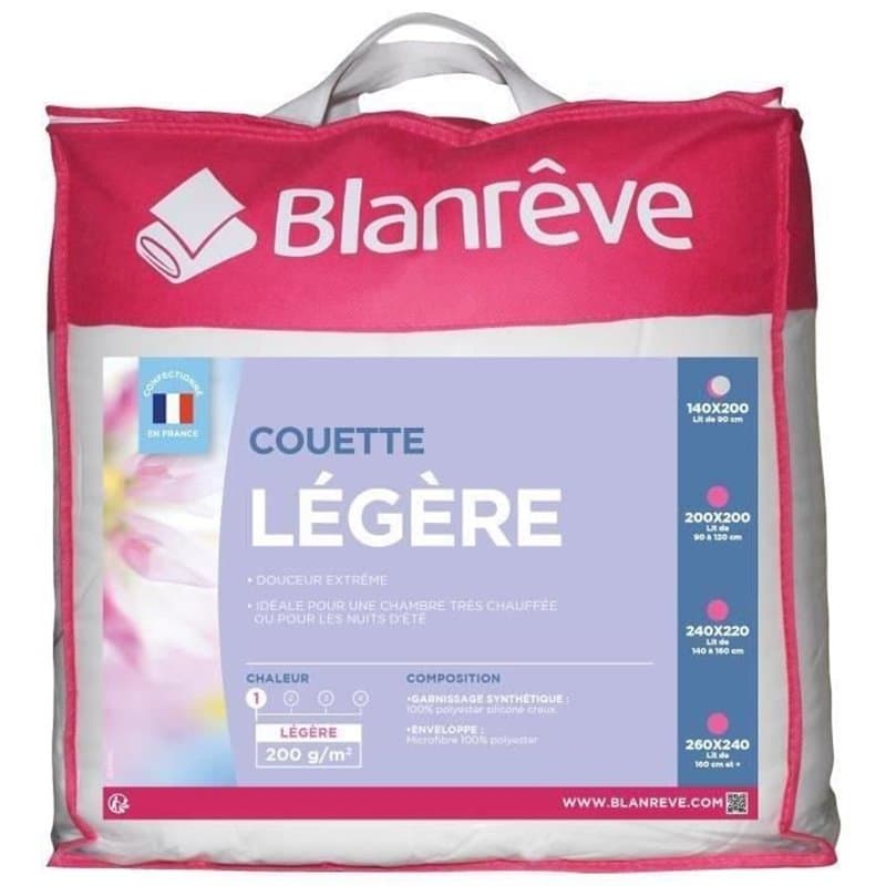 Blanreve Couette légere en microfibre - 140 x 200 cm - Blanc