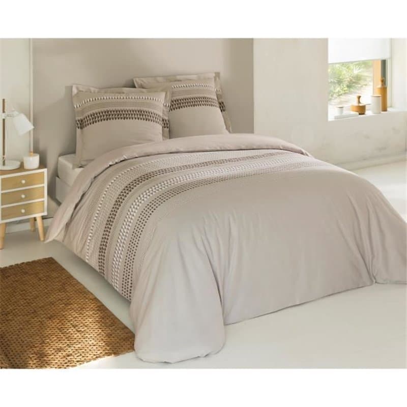 Vision Parure de couette Anthony - 100% coton - 240 x 260 cm - Beige