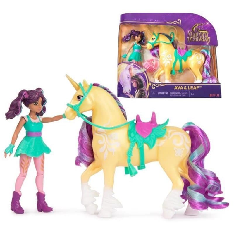 Spin Master COFFRET LICORNE ET POUPEE LEAF ET AVA Unicorn Academy