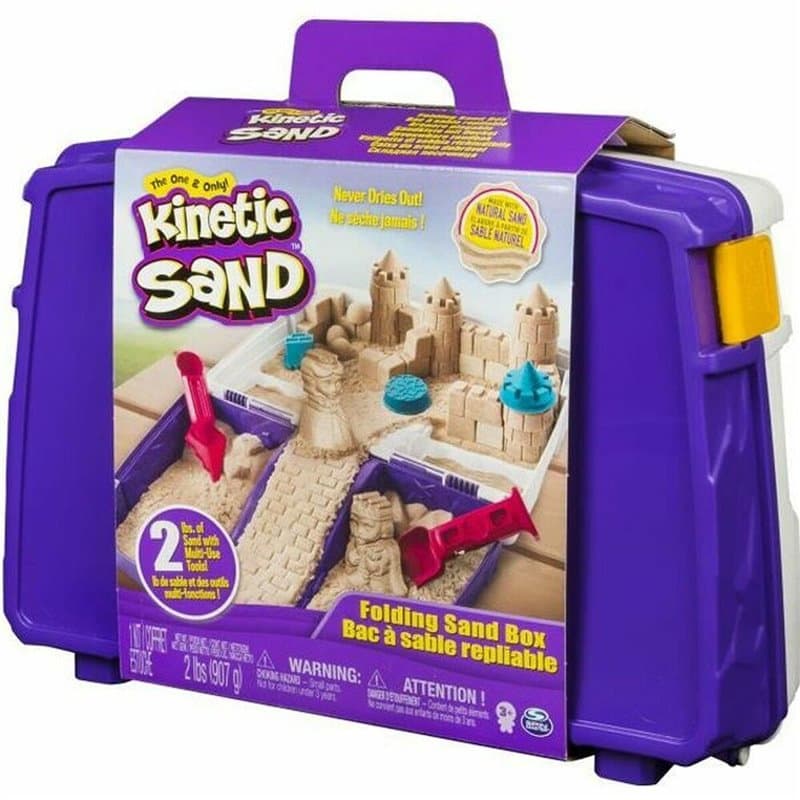 Kinetic Sand SABLE MAGIQUE - Mallette D'activités 907 G - Emporte Ton Sable à Modeler Partout Avec La Malette Repliable