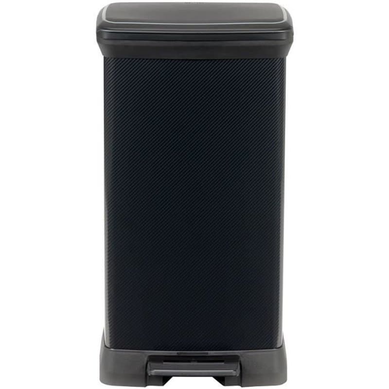 Curver Decobin Poubelle a pédale rectangulaire - 50 L - Noir carbone