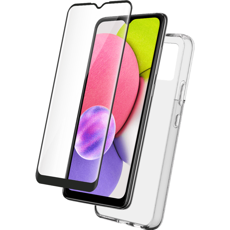 Pack G A03 Accessoires Coque Transparente + Verre trempé Bigben