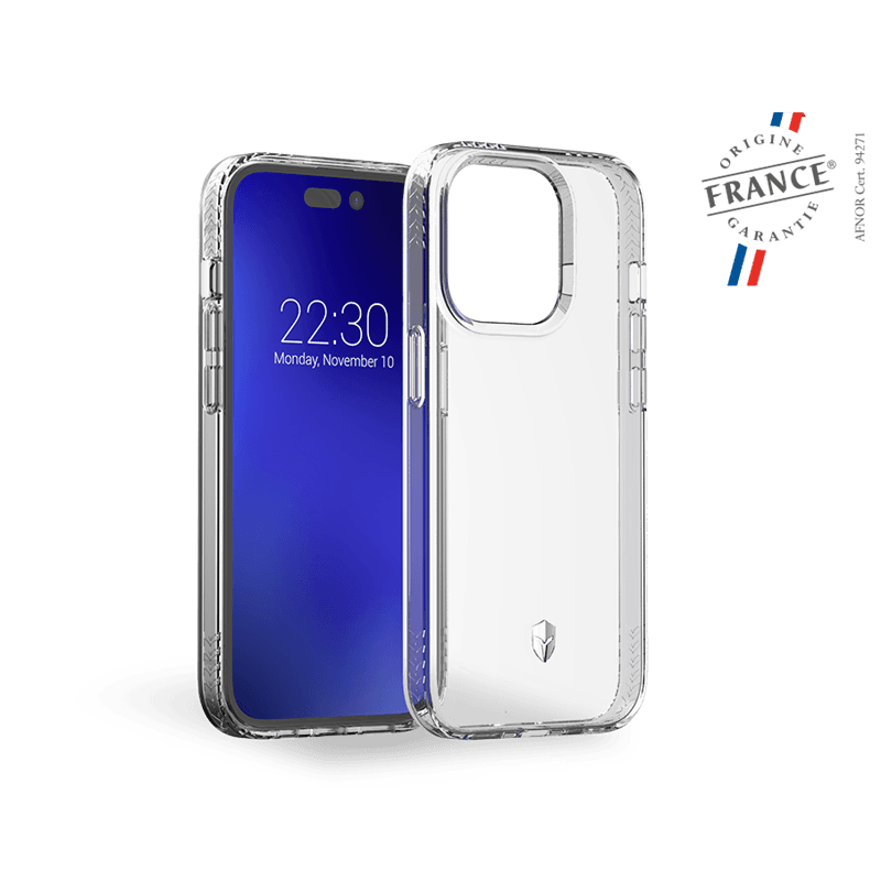 Coque Renforcée iPhone 14 Pro PULSE Origine France Garantie Garantie à vie Transparente - FR Force Case