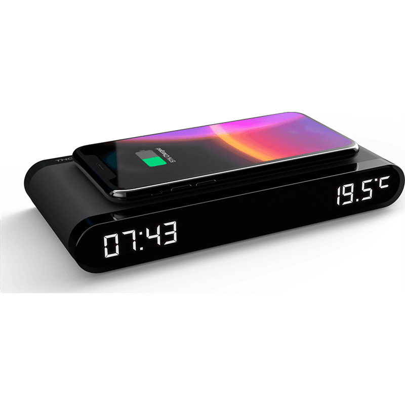 Radio Réveil 15W Affichage digital + Charge induction Noir Thomson