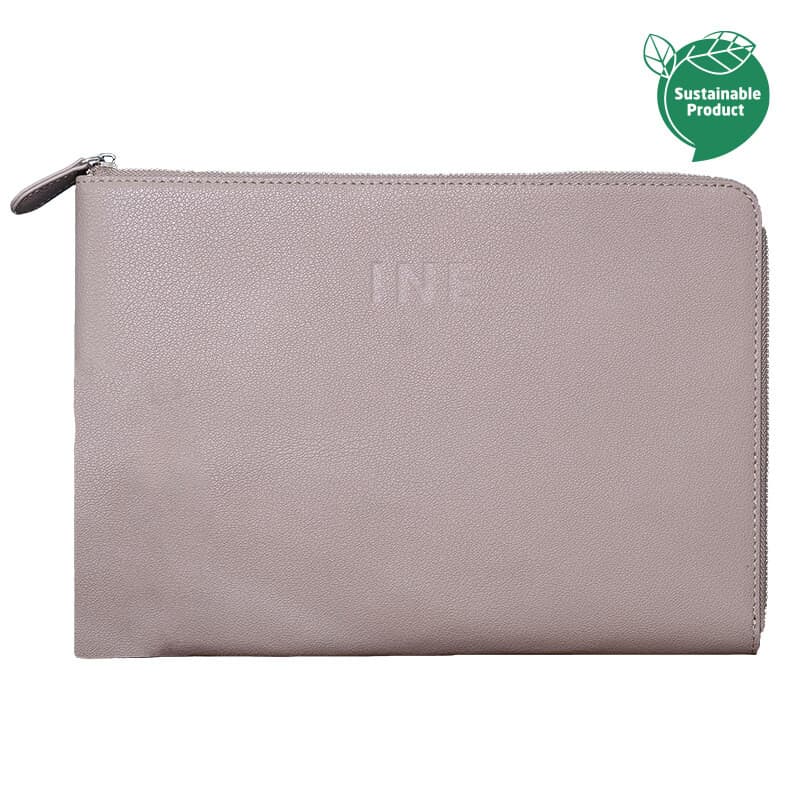 Pochette PC 14" / 15.3" INE-LAPTOP Taupe - 60% de cuir recyclé Xoopar