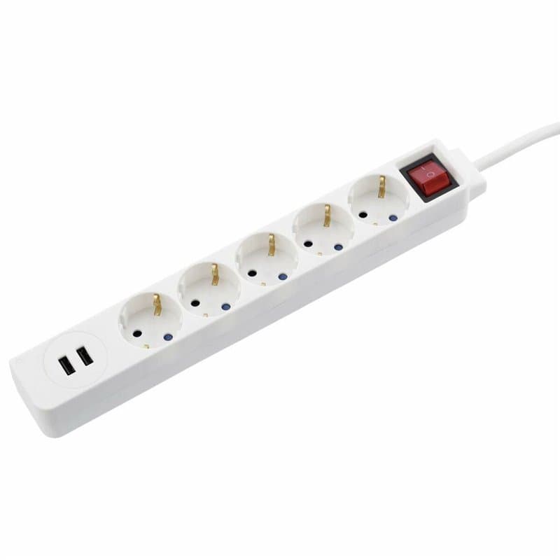 Hama 00137350 multiprise 1,4 m 5 sortie(s) CA Intérieure Blanc