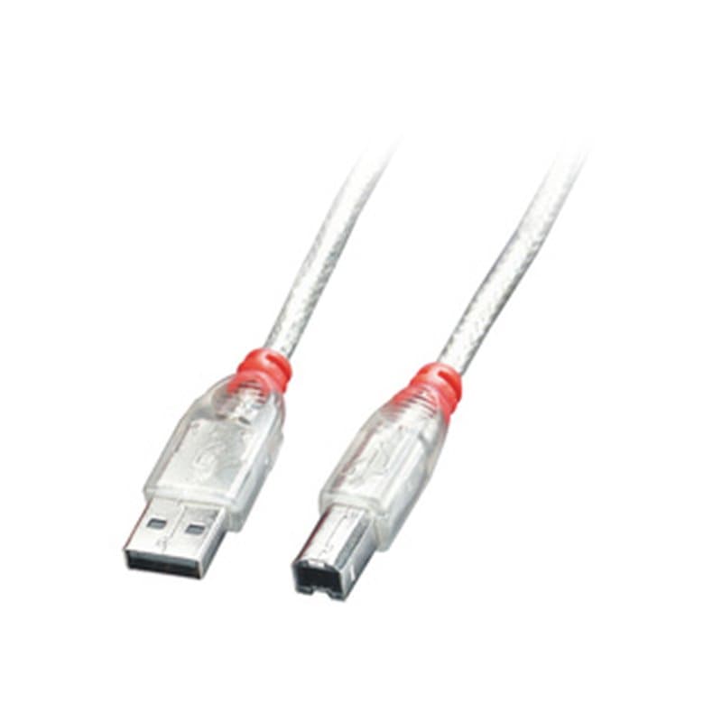 Lindy 41750 câble USB 0,2 m USB 2.0 USB A USB B Transparent