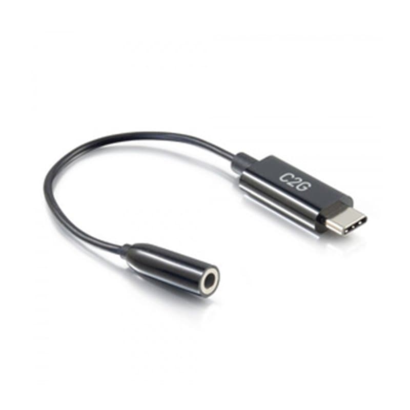 C2G 54426 câble de téléphone portable Noir 0,09 m USB-C 3,5 mm