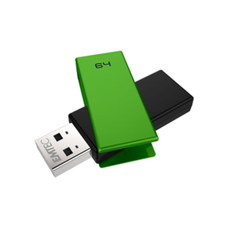 Emtec C350 Brick 2.0 lecteur USB flash 64 Go USB Type-A Noir, Vert