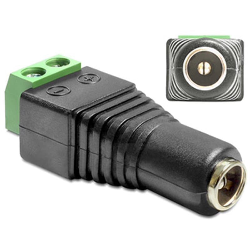 DeLOCK 65485 changeur de genre de câble DC 2.5 x 5.5 mm 2p Noir, Vert