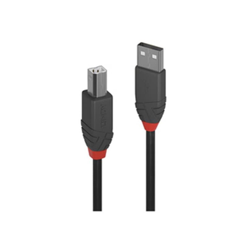 Lindy 36671 câble USB 0,5 m USB 2.0 USB A USB B Noir, Gris