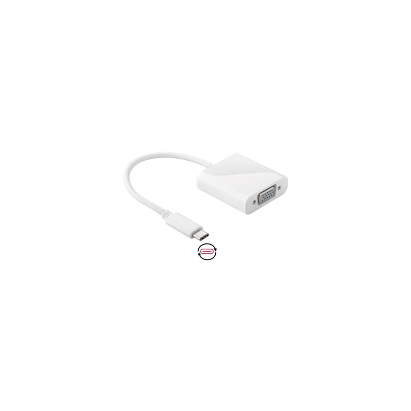 DLH DY-TU2726W câble vidéo et adaptateur USB Type-C VGA (D-Sub) Blanc