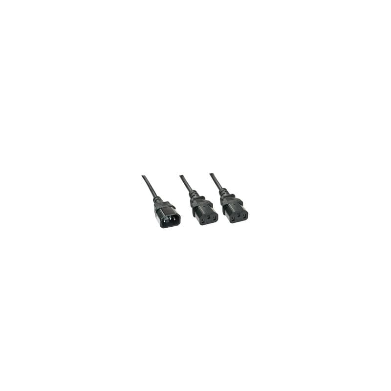 Lindy 30363 câble électrique Noir 1 m Coupleur C14 Coupleur 2 x C13