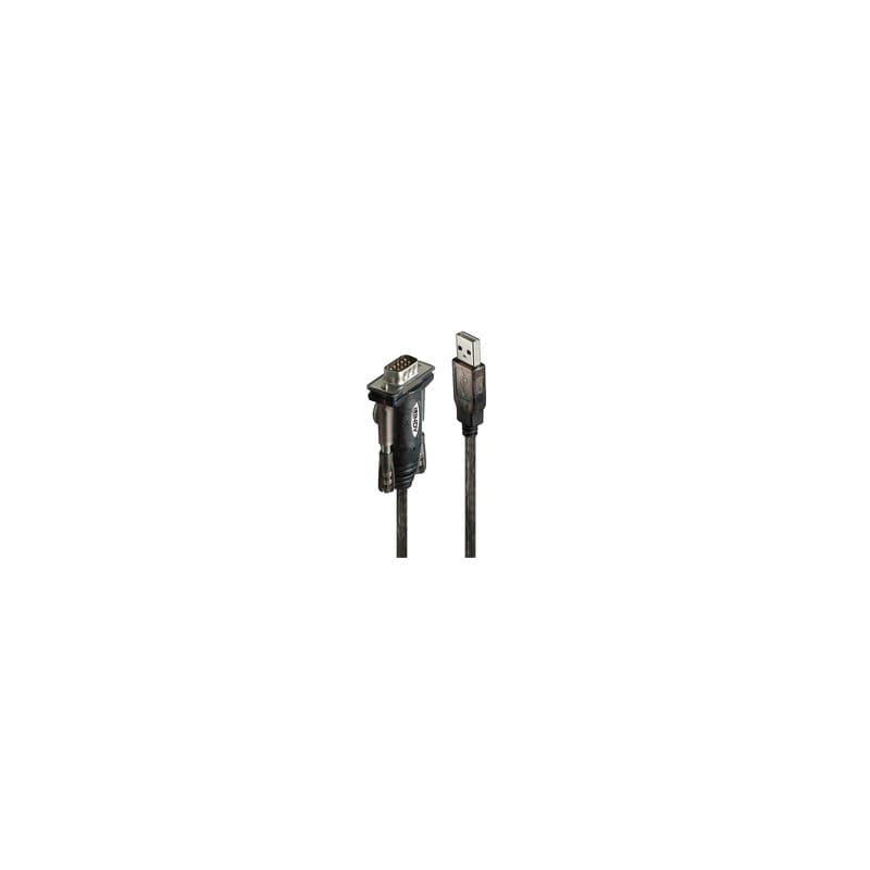 Lindy 42855 câble Série Gris, Transparent 1,5 m USB Type-A DB-9