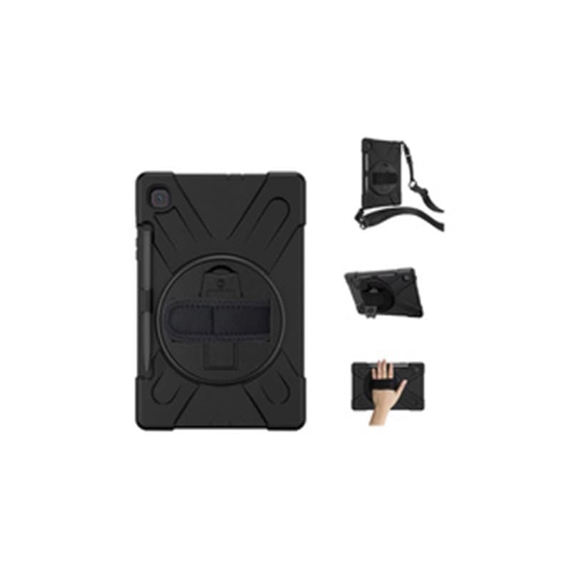 DLH OQUE RENFORCEE AVEC BANDOULIERE, POIGNEE ROTATIVE ET PIED SUPPORT POUR SAMSUNG GALAXY TAB S6 LITE (SM-P610 / SM-P615