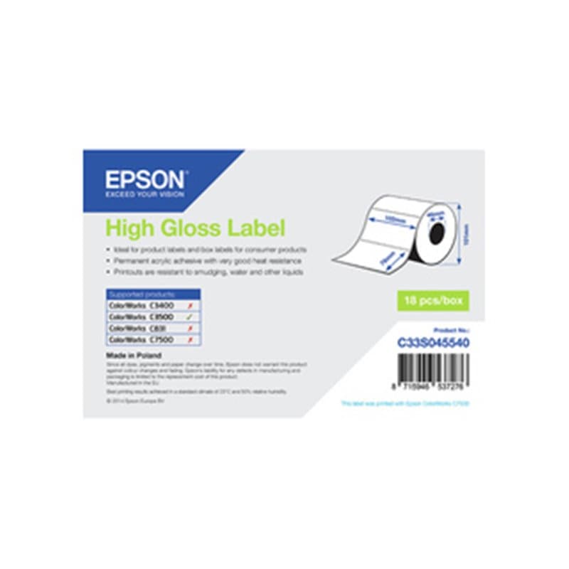 Epson High Gloss Label - Die-cut Roll: 102mm x 76mm, 415 labels
