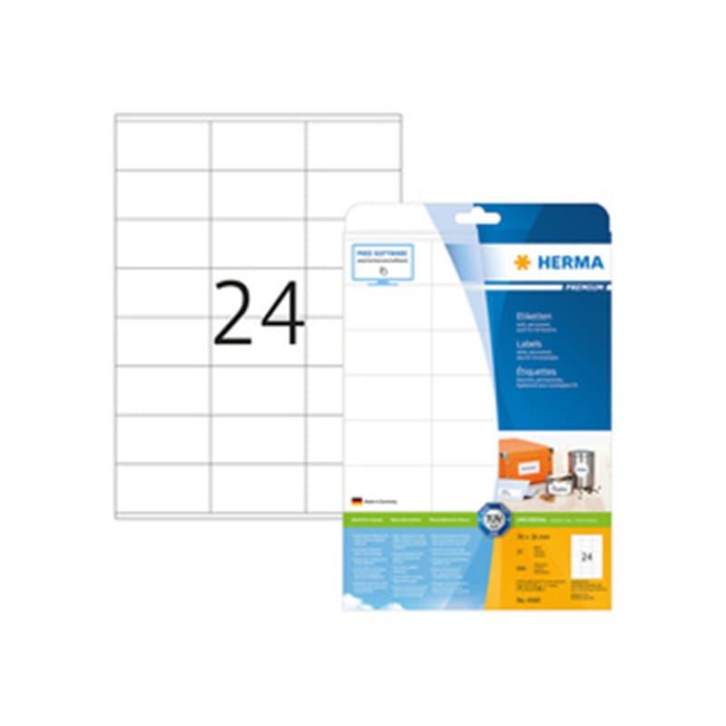 HERMA Étiquettes Premium A4 70x36 mm, blanches, papier mat, 600 pcs