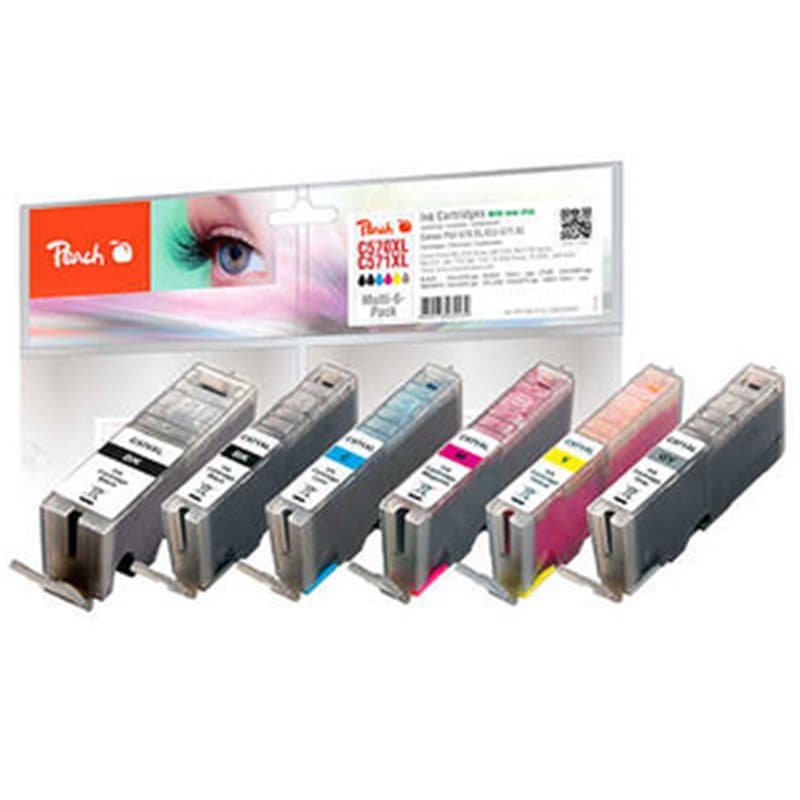 Peach PI100-313 cartouche d'encre Photo noire, Photo cyan, Photo gris, Photo magenta, Jaune photo