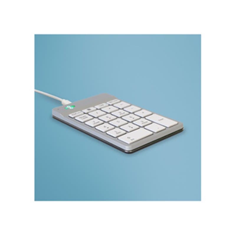 R-Go Tools Clavier R-Go Numpad Break, clavier numérique ergonomique avec logiciel de pause, filaire, blanc