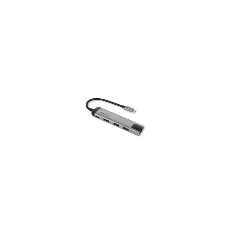 Verbatim 49141 station d'accueil USB 3.2 Gen 1 (3.1 Gen 1) Type-C Noir, Argent