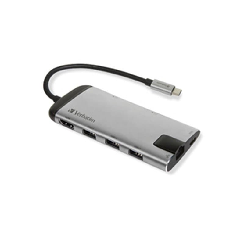 Verbatim 49142 station d'accueil USB 3.2 Gen 1 (3.1 Gen 1) Type-C Noir, Argent