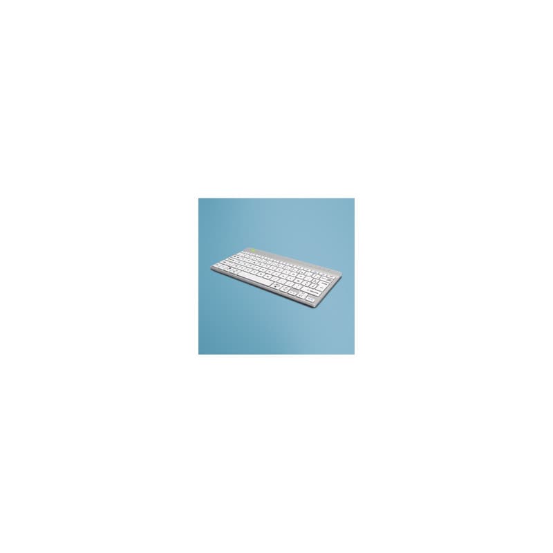 R-Go Tools Clavier ergonomique R-Go Compact Break, clavier compact avec logiciel de pause,AZERTY (FR), Bluetooth, blanc