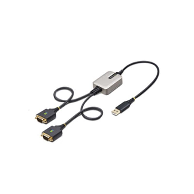 StarTech.com Adaptateur USB vers Série de 2 Ports de 60cm, Vis/Écrous DB9 Interchangeables, COM Rétention, Câble Convert