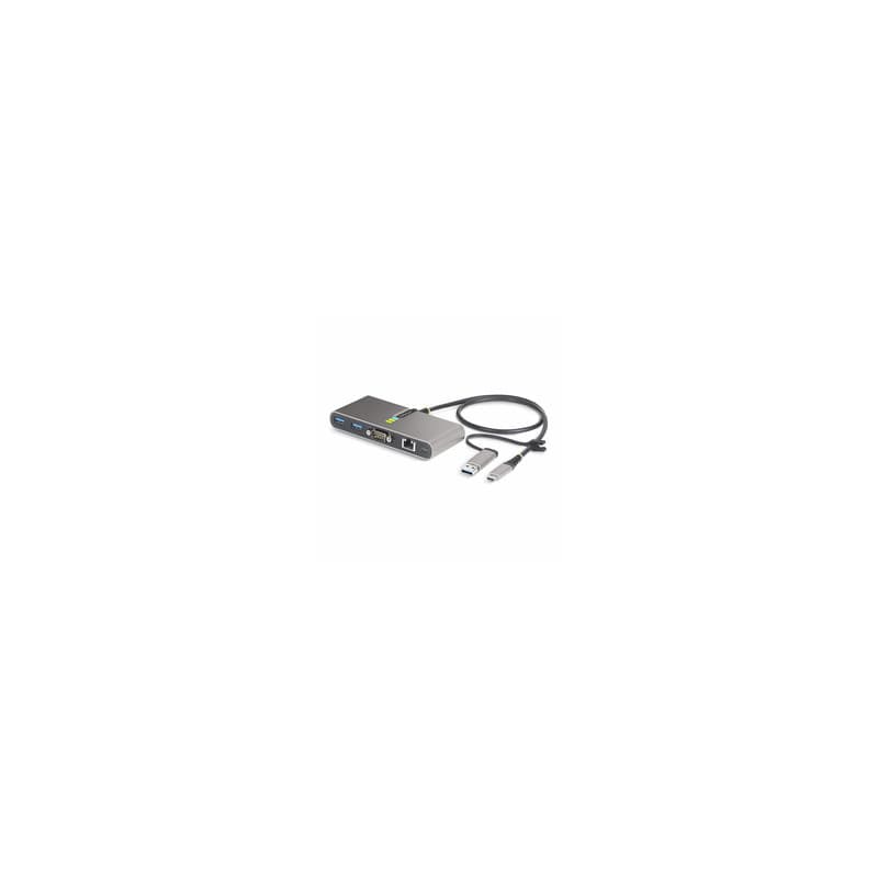 StarTech.com Hub USB-C à 2 Ports USB-A avec Ethernet et RS-232, Dongle USB-C vers USB-A, 100W PD Pass-Through, 2x USB-A