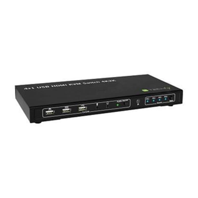 Techly 4x1 USB HDMI KVM Switch 4Kx2K IDATA KVM-HDMI4U commutateur écran, clavier et souris Noir