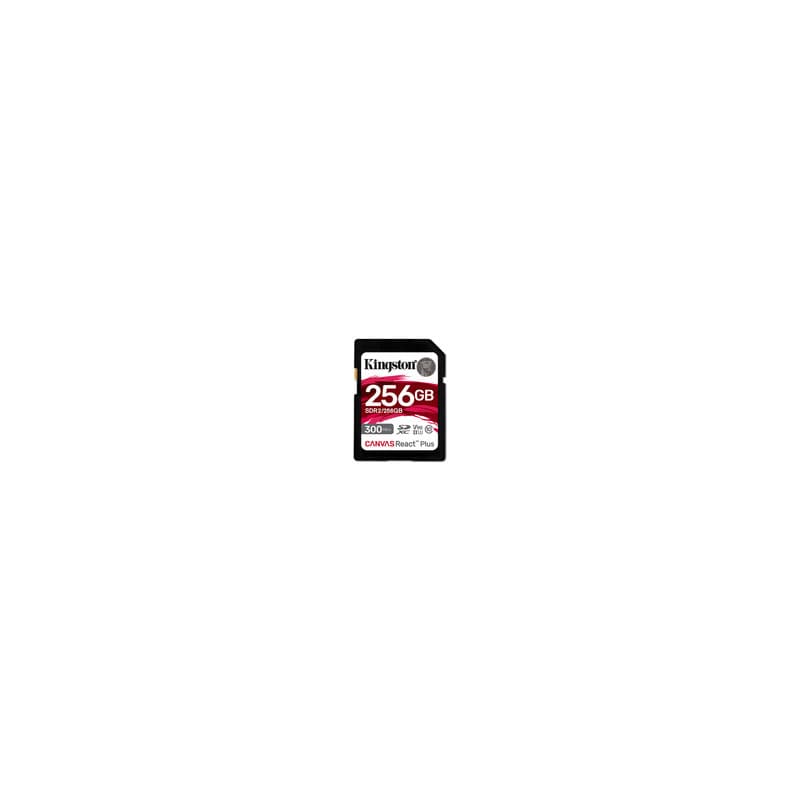 Kingston Technology 256GB Canvas React Plus SDXC UHS-II 300R/260W U3 V90 for Full HD/4K/8K