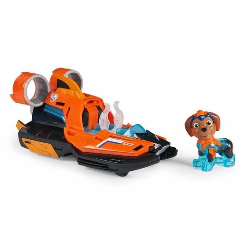 PAW Patrol - La Super Patrouille Le Film - Véhicule + Figurine Zuma - Voiture Figurine Pat Patrouille À Collectionner -
