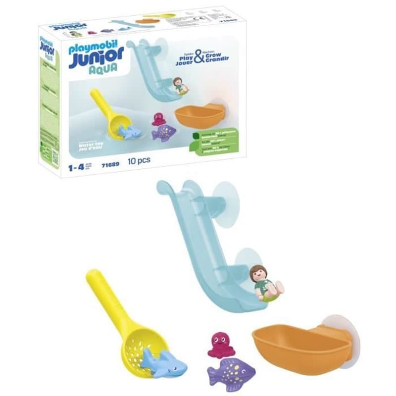 PLAYMOBIL Junior 71689 Toboggan aquatique et animaux marins Comprend un personnage, des animaux et des accessoires - Des