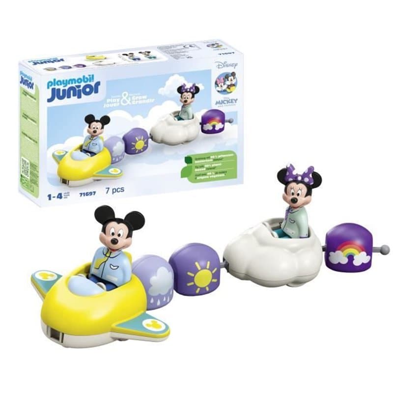 PLAYMOBIL 71697 Train des nuages de Mickey et Minnie - Disney - Comprend Minnie, Mickey et un avion-train-nuage - Des 1