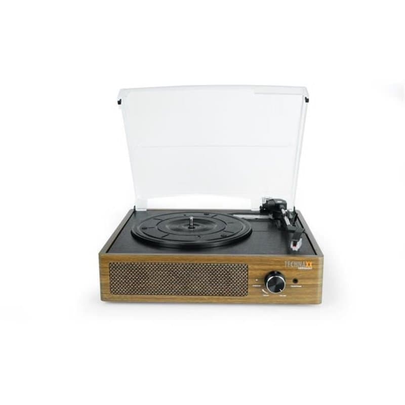Platine Vinyle Retro TECHNAXX TX-186 - Phono, Bluetooth, AUX IN, USB - Haut-parleurs 2 x 3 W - 3 vitesses 33, 45, 78 tr/