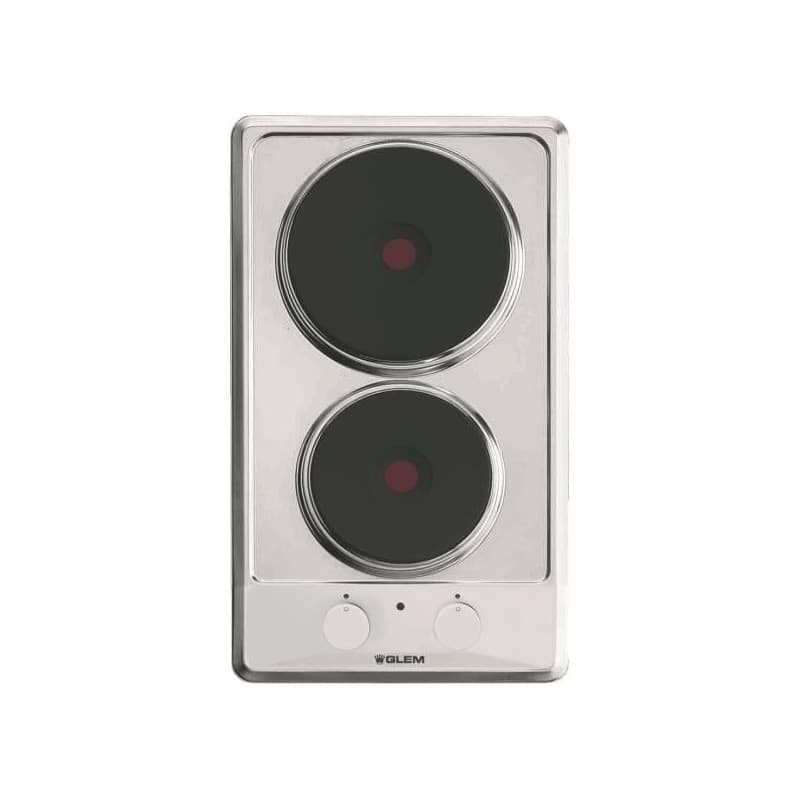 Glem Domino inox électrique 30 cm - 2 foyers électriques rapides - 3,5 kW - GLEM - GT320IX