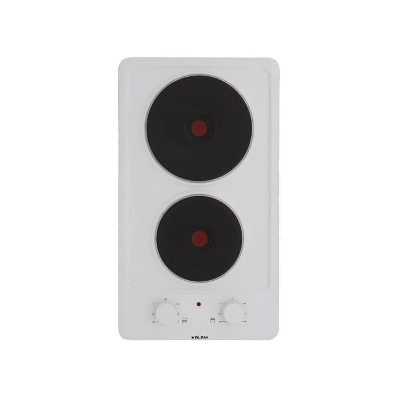 Glem Domino émail électrique 30 cm - 2 foyers électriques rapides - 3,5 kW - GLEM - GT320WH