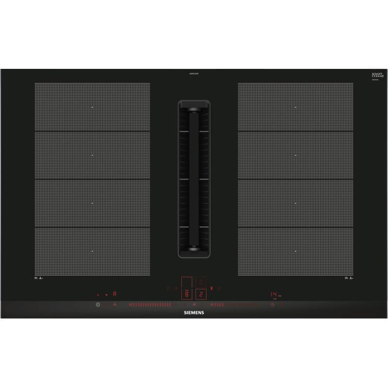 Siemens iQ700 EX875LX67E plaque Noir, Acier inoxydable Intégré 80 cm Plaque avec zone à induction 4 zone(s)