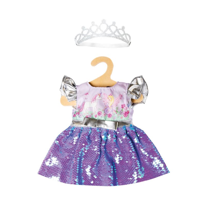 Heless - Doll Dress Fairy and Unicorn with Sequins and Crown, 28-35 cm 1131